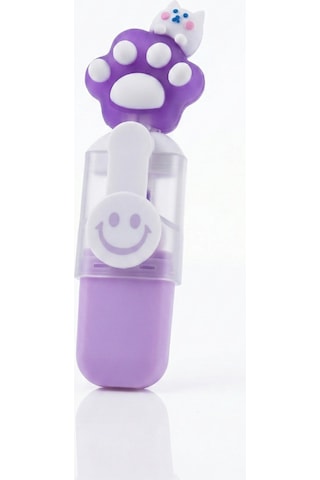 Sevimli Kedi Başlıklı Mini Fosforlu Keçeli Kalem-6lı Set-fosfor06