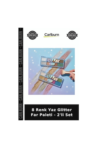 Özel Üretim Makyaj 8 Renk Yaz Glitter Far Paleti - 2'li Set Diğer