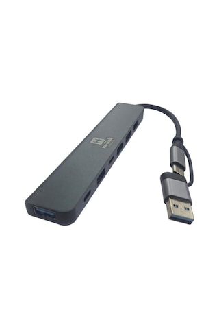 7in1 Dual Girişli Usb Hub Usb 3.0 & Type-c Hibrit Çoklayıcı 5gbps Yüksek Hız Macbook Uyumlu Ve Tüm Pc'ler