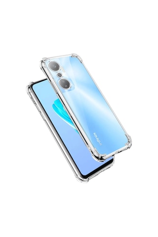 Infinix Uyumlu Hot 20 Kapak Kamera Korumalı Airbag Antishock Köşe Korumalı Şeffaf Silikon Kılıf