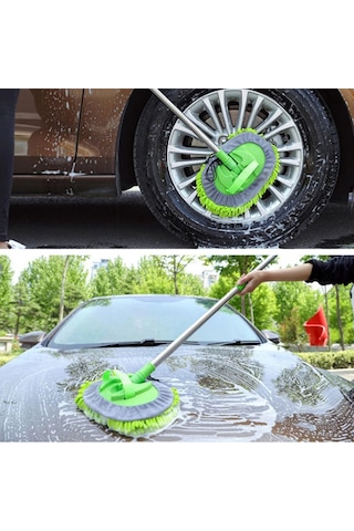 Sihirli Mop Araba Yıkama Fırçası Mikrofiber Bezli Teleskopik