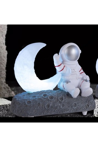 Homyl Ay Işığı Astronot Bluetooth Hoparlör Gümüş-grisi
