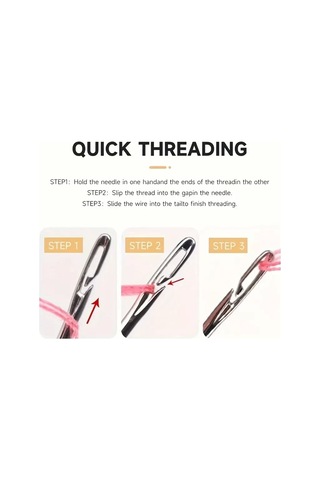 12 Adet Kolay İplik Geçirilen İğne Seti Renkli