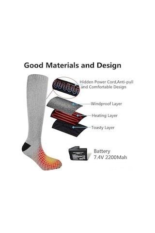 Moveevo Erkek Ve Kadınlar İçin Şarjlı Isıtıcı Çoraplar, 3 Dereceli Sıcaklık Ayarı, Kış Ayak Isıtıcı, Ultra Konforlu Ve Gözenekli Malzeme Çok Renkli