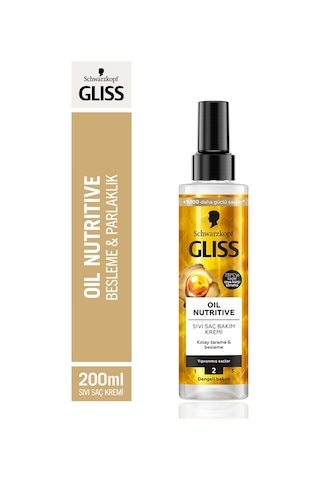 Gliss Oil Nutritive Sıvı Saç Bakım Kremi Kolay Tarama & Besleme 200 ML