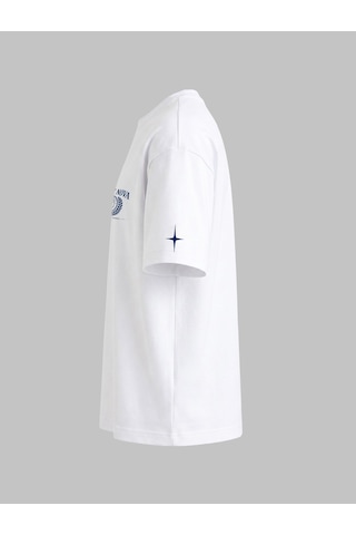 Black Nova Oversize Baskılı Unisex Tişört Nova Football Beyaz