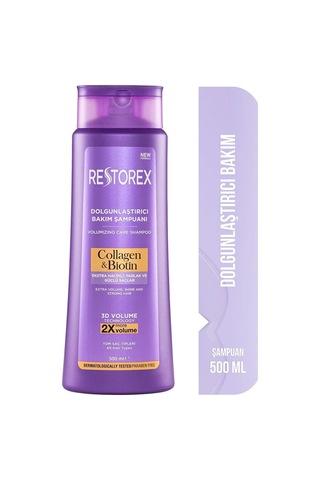 Collagen & Biotin Dolgunlaştırıcı Şampuan 500 Ml 3 Adet Tüm Saç Tipleri
