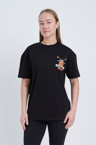 Velvoria Unisex Oversize Siyah Scooter T-shirt