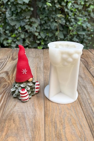 Noel Cücesi Silikon Mum Kalıbı Beyaz