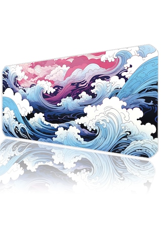 İlyuka Mousepad 70x30cm Büyük Boy Xl Mp457030 Japanese Waves