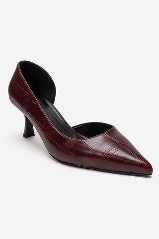 Luvishoes Arel Bordo Baskı Kadın Topuklu Ayakkabı