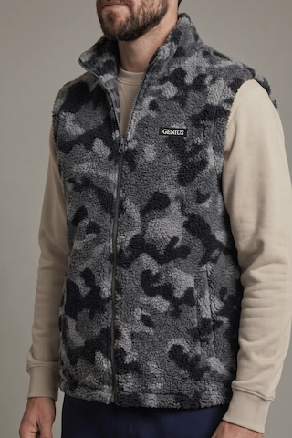 Genius Store Erkek Yelek İçi Şardonlu Sherpa Peluş Yelek Tam Fermuarlı Cepli Kuzu Outdoor Yelek Antrasit