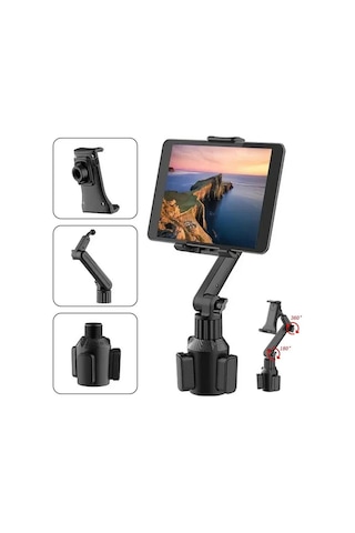 Tablet Bardak Tutucu Dağı 360 Ayarlanabilir Akıllı Telefon Tutucu Araba 270 Eğim Çubuğu Üçgen Taban Ram Dağı Tablet Tutucu