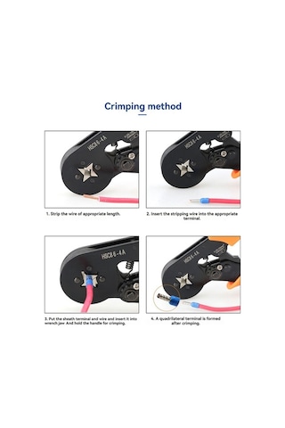 Dancemonkey Hsc8 6-4a Tüp Terminalleri Klemplama Pense, Soğuk Terminal Klemplama Aleti