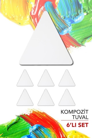 Üçgen Pres Kompozit Tuval 20 x 20 CM 6'lı Set