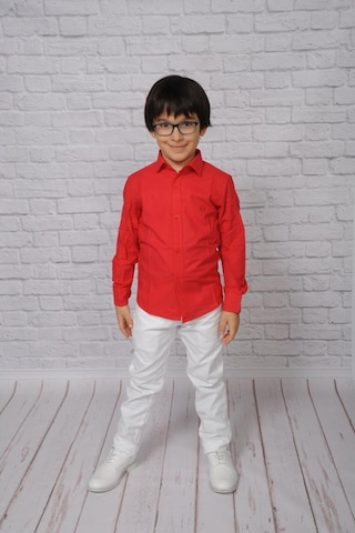 A.L.M Kids Keten Çocuk Uzunkol Gömlek