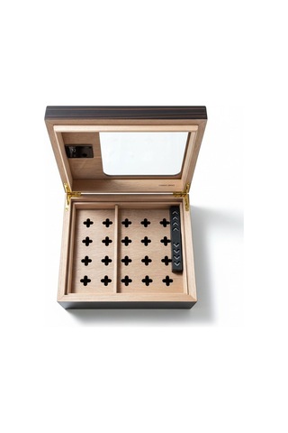 Cigarloong Camlı Puro Kutusu Humidor Ebony 40's