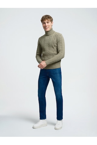 Regular Fit Erkek Kazak Açık Haki