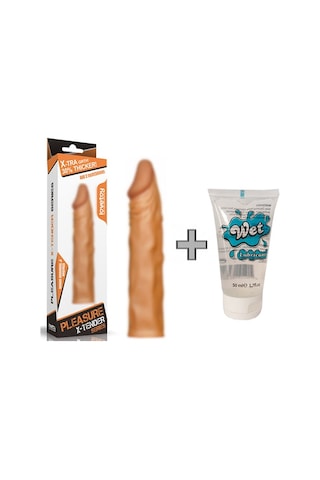 Truva Shop X-Tender 5 CM Dolgulu Realistik Penis Kılıfı + Jel Kaydırıcı
