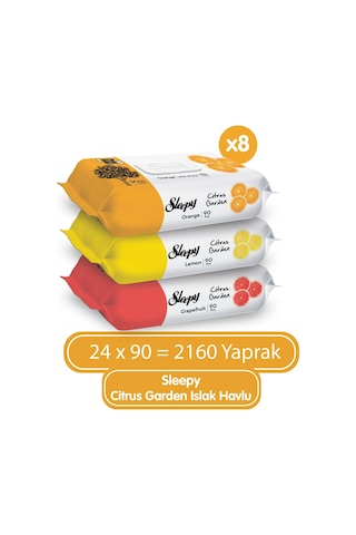 Sleepy Citrus Garden Islak Bebek Havlusu 24 x 90 (2160 Yaprak)