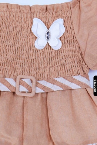 Xo Kids Kız Çocuk Elbise 4-8 Yaş 23108 Kahverengi