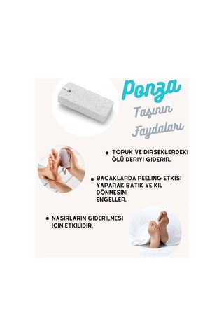 Eratos Ponza Taşı Nasır Giderici Topuk Taşı Topuk Törpüsü Ayak Çatlağı Ve Ölü Deriler İçin 30'li Pa