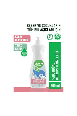 Siveno %100 Doğal Emzik ve Biberon Temizleyicisi Bitkisel Elde Bulaşık Sabunu Nemlendirici Vegan 500 ml