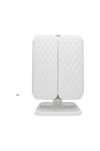 Reoona 3 Panel Katlanır Masa Üstü Ledli Usbli Makyaj Aynası Foksyonel Beyaz Beyaz