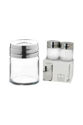 Paşabahçe 43880 Basic Metal Kapaklı Tuzluk, 2'li Set Çok Renkli