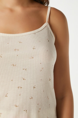 Ritnice Kadın June Askılı Tereyağ Sarısı Minik Çiçekli Alt Üst Pijama Takımı