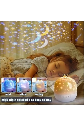 Yıldız Projeksiyon Gece Lambası, 3 Led Modlu, Dekoratif .