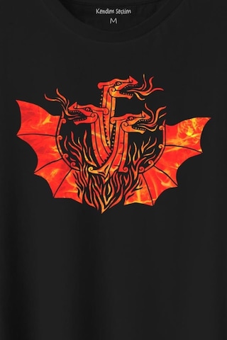 Dragon House Of Targaryen Aegon Ejder Alev Baskılı Tişört Unisex T-shirt 001
