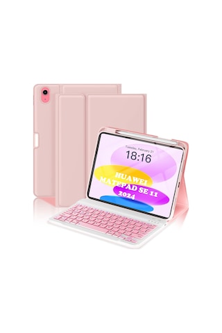 Huawei Matepad Se 11 Inç 2024 Klavyeli Kılıf Q Türkçe Kalem Bölmeli Bluetooth Özellik Standlı
