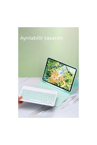 Galaxy Uyumlu X200 Tab A8 10.5 Kılıf Kc01 Smart Klavyeli Tablet Kılıfı - Siyah