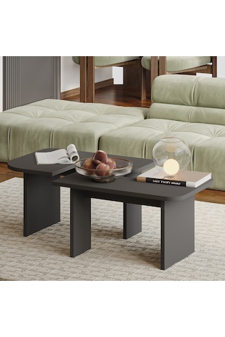 Iris Modüler Orta Sehpa Modern Tasarım, Çok Amaçlı Kullanım Sehpa Antrasit