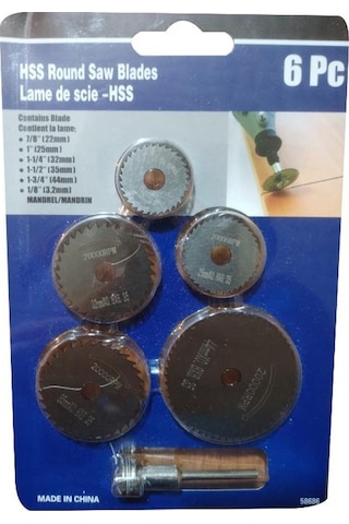 Bn5 6 Parça Dremel Gravür Uç Takım Daire Testere Hss Kesici Disk