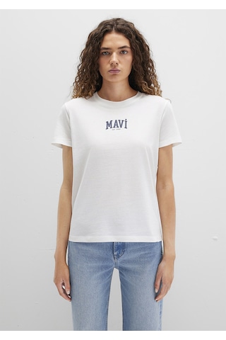 Mavi - Mavi Logo Baskılı Beyaz Tişört 1613412-70057 Beyaz