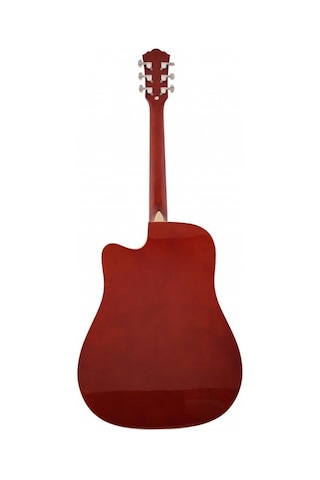 Washburn Wa90crdb Akustik Gitar - Kırmızı Başlangıç/orta - Dreadnought Parlak Kırmızı Bitiş, Yüksek Ses Projeksiyonlu Gövde, Krom Aksanlar, Ergonomik Sap Ölçüler: 41 İnç Tam Boy