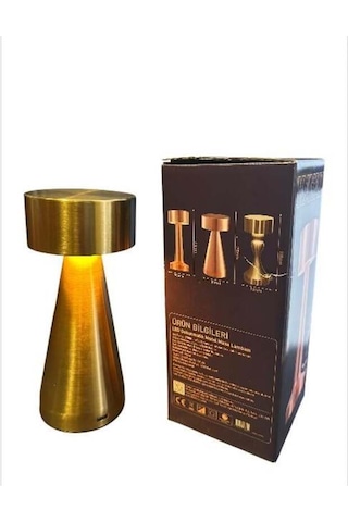 Modern Dekoratif Fener Model Ambiyans Led Masa Lambası Altın