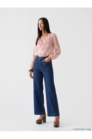 Lcwaıkıkı Classic İndigo Wideleg Kadın Jean Pantolon