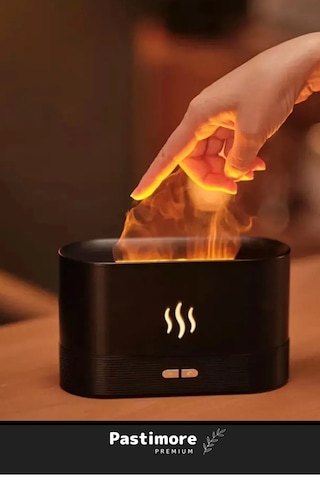 Hava Nemlendirici Aromatik Ultrasonik Led Işıklı Alev Görünüm Buhar Oda Kokusu Difüzörü 200ml Çok Renkli