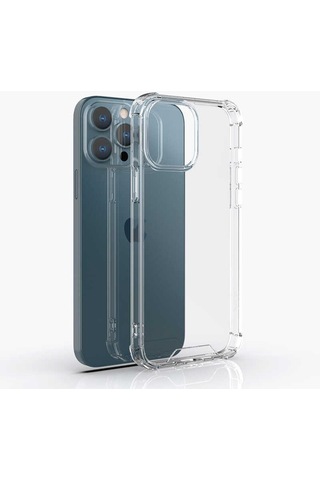 Noktaks - İphone 13 Pro Max Uyumlu Kılıf Şeffaf Koruyucu Nitro Anti Shock Silikon - Renksiz - T19180