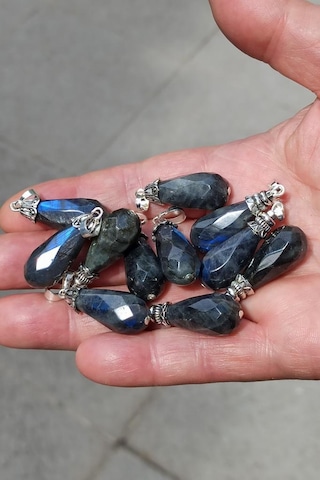 Damla Kesim Labradorit Kolye 657 Mavi