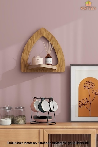 Ahşap Dekoratif Duvar Rafı 3 Lü Set Mts-212 Diğer