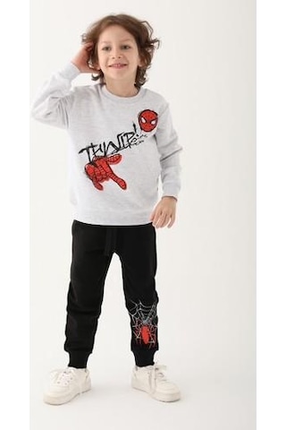 Spıder-man Erkek Çocuk Eşofman Takımı Kar Melanj