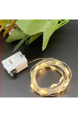Pille Çalışan Led Bakır Gümüş Tel Şerit Işık Peri Işıkları Noel Düğün İçin Parti Dekorasyonu 1/2/3metre Sıcak Beyaz