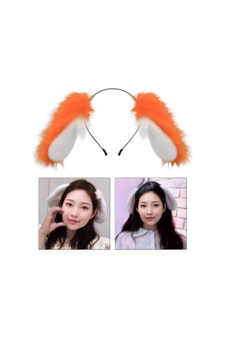 Suntek Köpek Kulakları Kafa Bandı Cosplay Malzemesi Turuncu