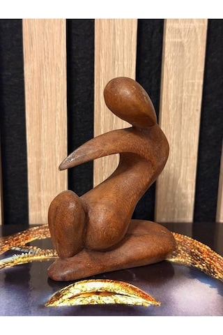 Ahşap El Yapımı Soyut Heykel, Dekoratif Ev Dekoru, El Oyması Ahşap Figür Diğer