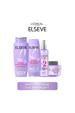 Hydra Hyaluronic Nem İle Dolgunlaştıran Saç Bakım Seti - Şampuan & Saç Bakım Kremi & Serum & Maske pkthylnmlndrcscst-9283 Kuru