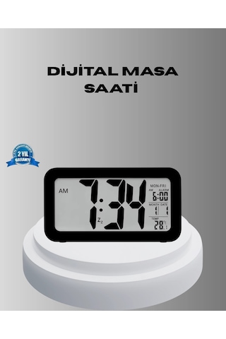 Mey İthalat Dijital Masa Saati Sensörlü Aydınlatmalı Alarm Ve Sıcaklık Ölçerli Diğer